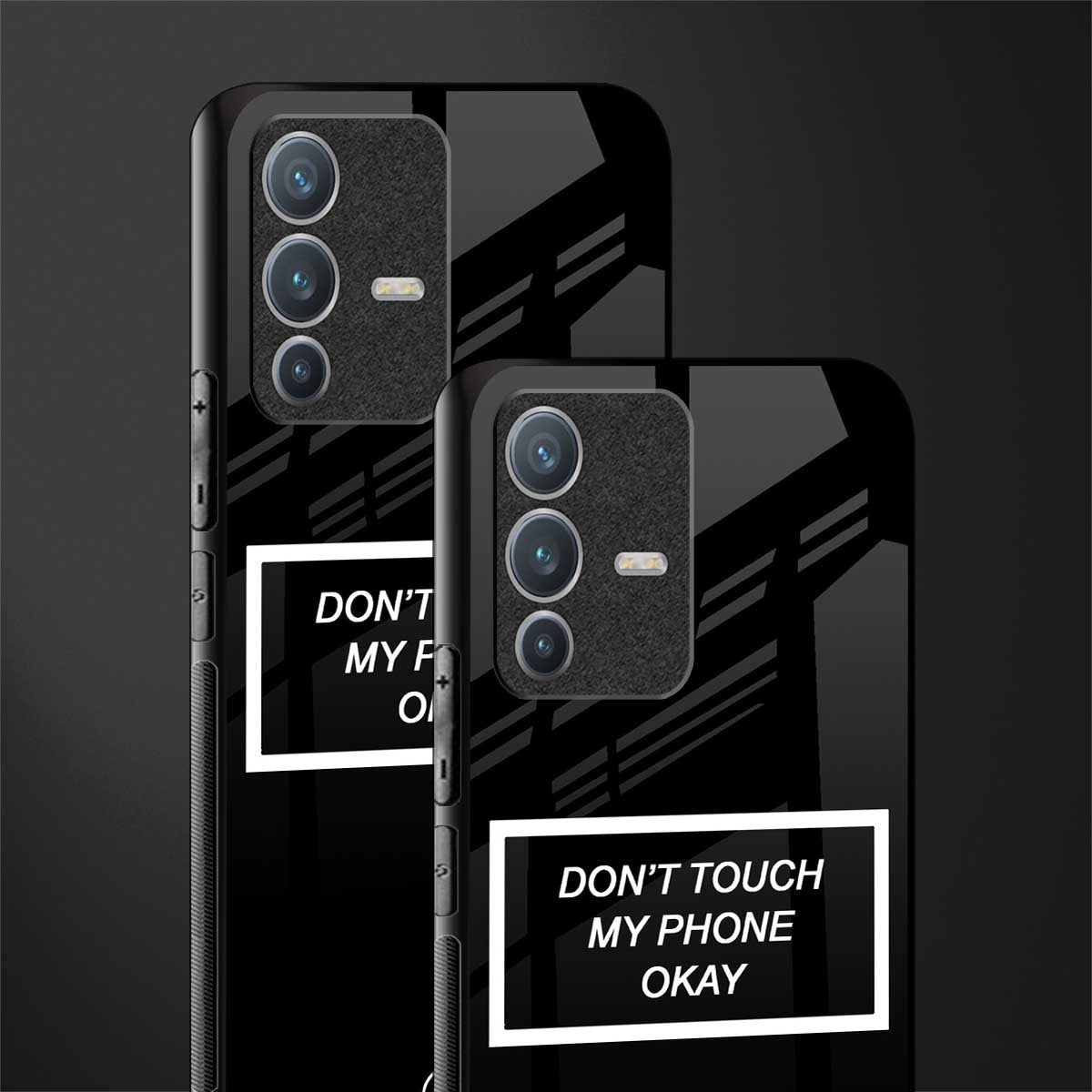 don't touch my phone black glass case for vivo v23 pro 5g image-2
