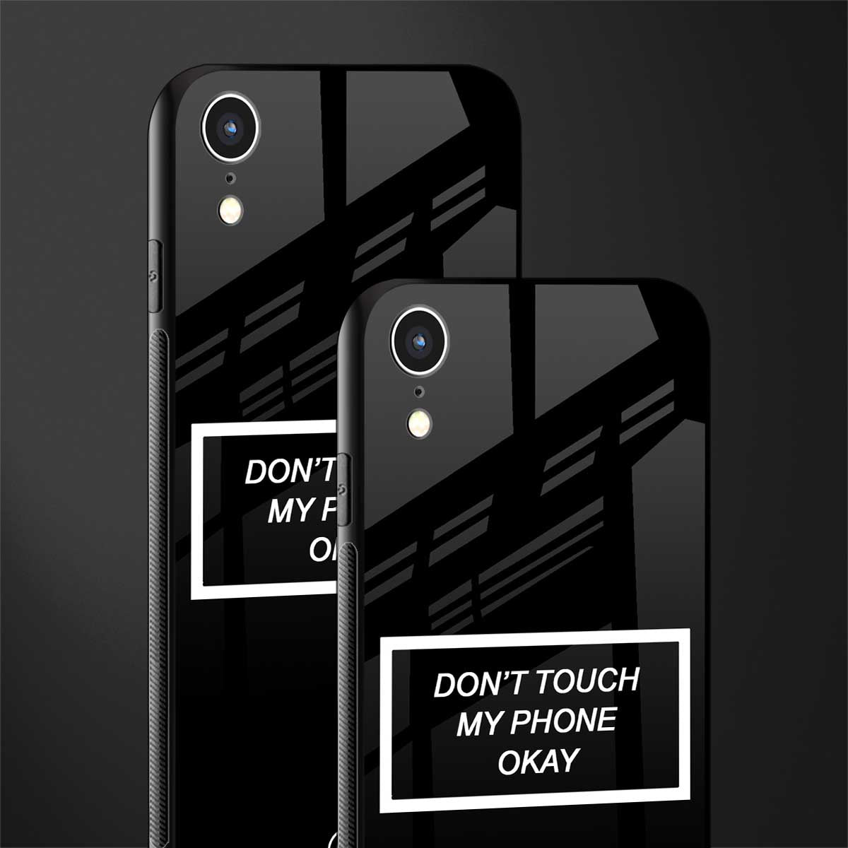 don't touch my phone black glass case for iphone xr image-2