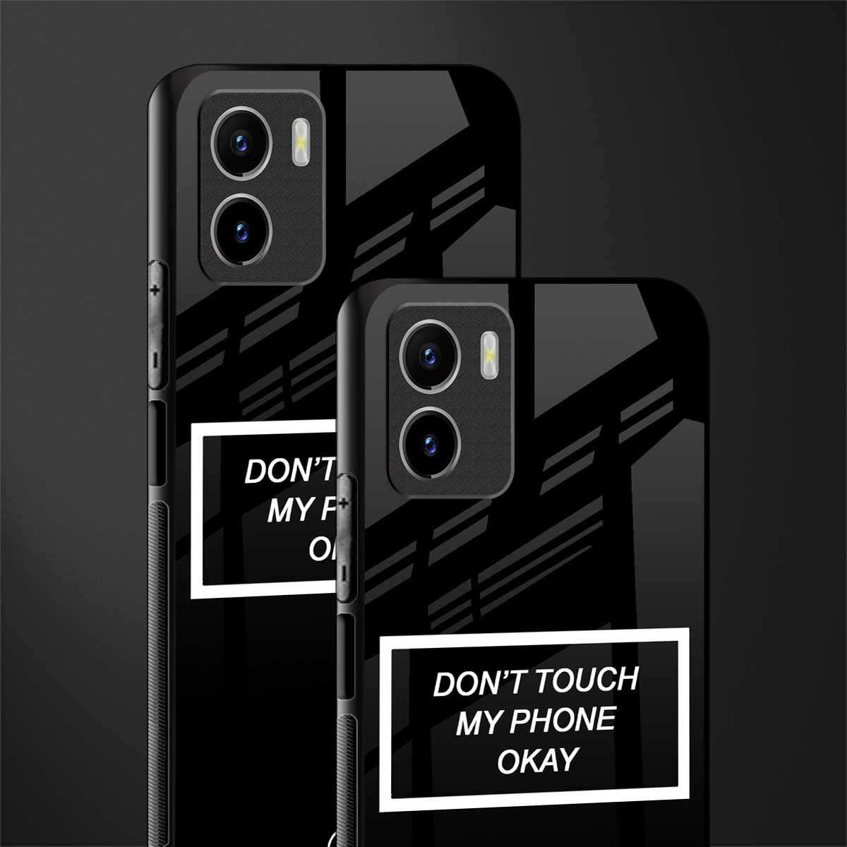 don't touch my phone black glass case for vivo y15s image-2