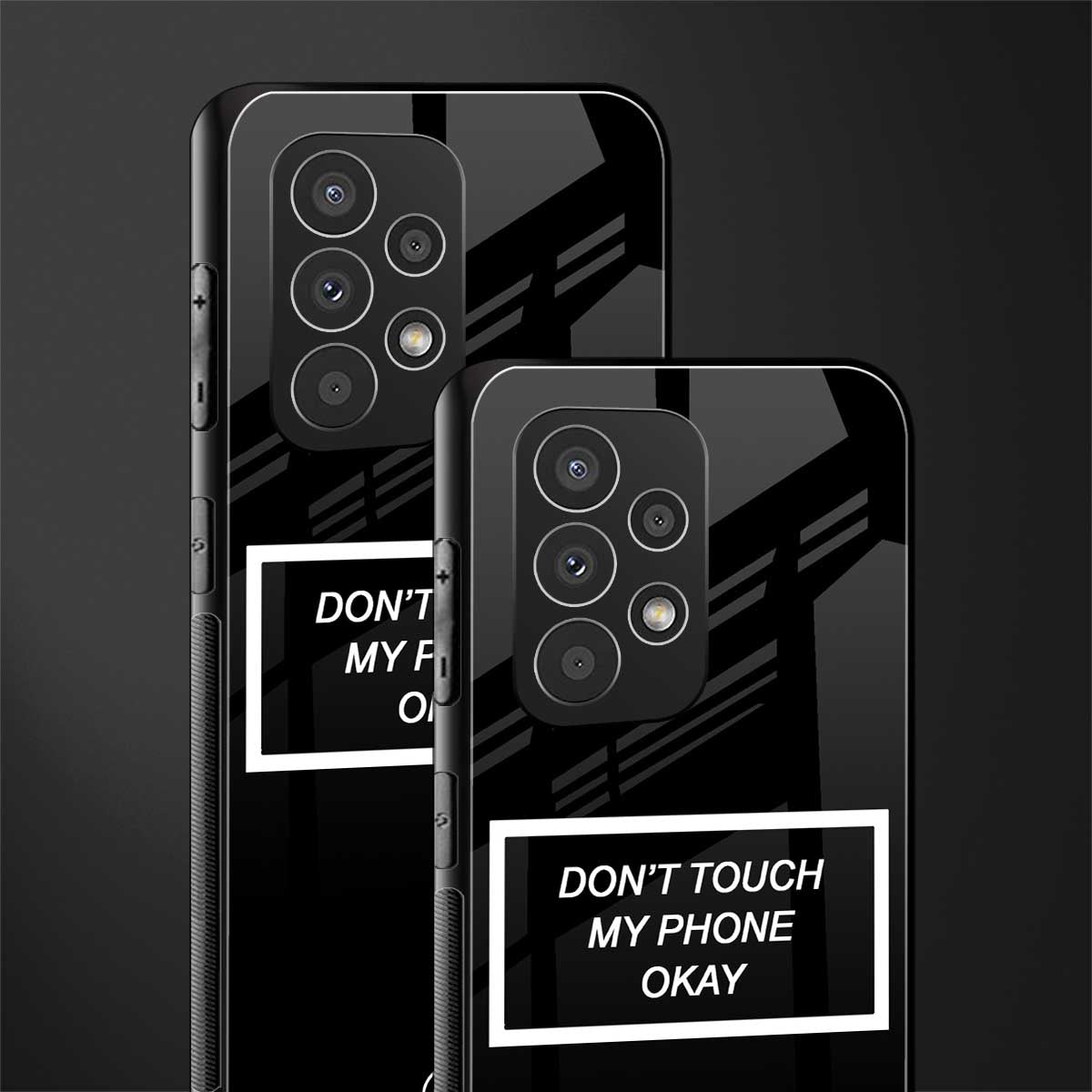 don't touch my phone black back phone cover | glass case for samsung galaxy a53 5g