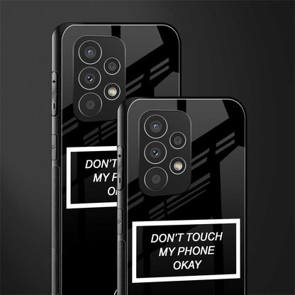 don't touch my phone black back phone cover | glass case for samsung galaxy a53 5g