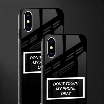 don't touch my phone black glass case for iphone xs image-2