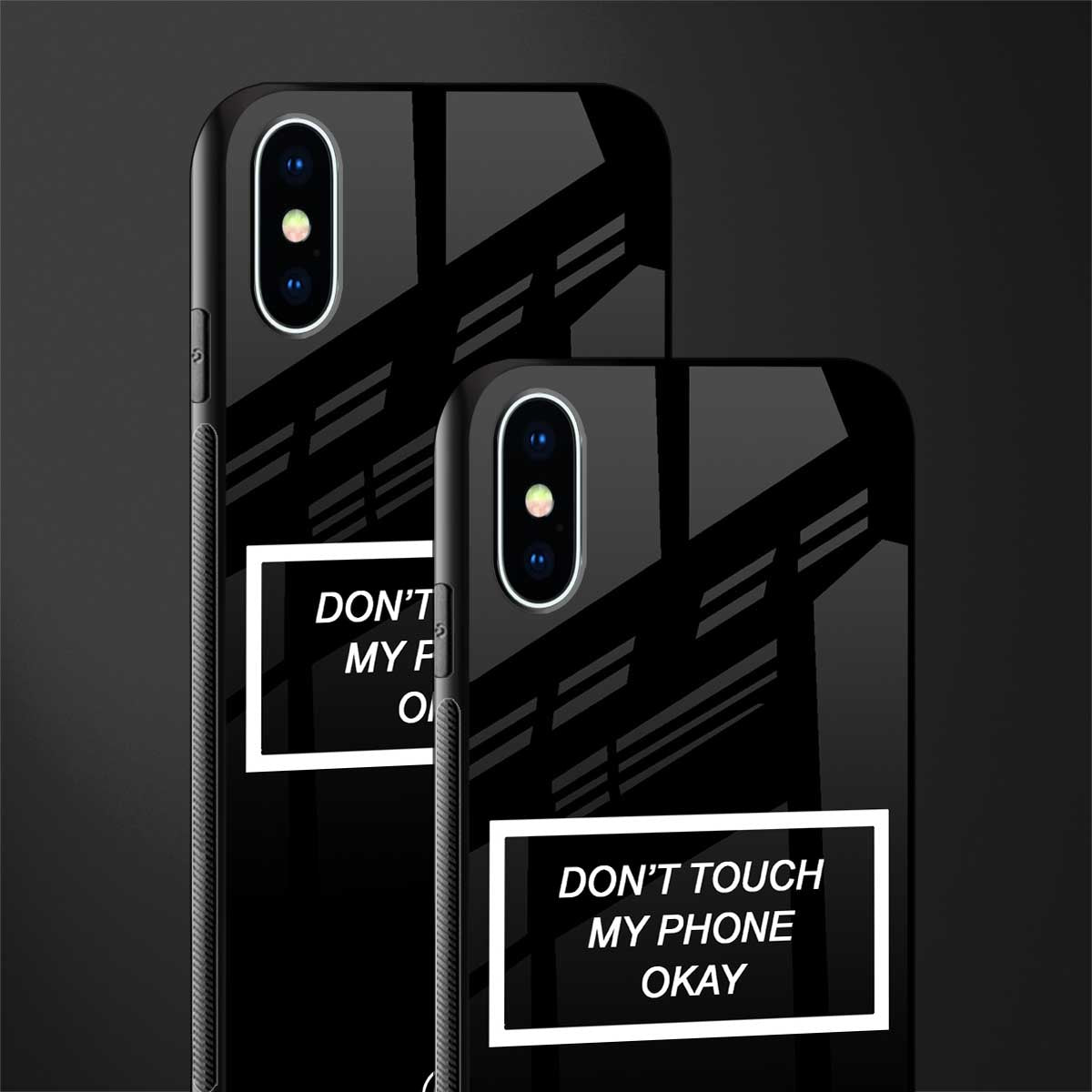 don't touch my phone black glass case for iphone x image-2