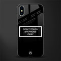 don't touch my phone black glass case for iphone xs image