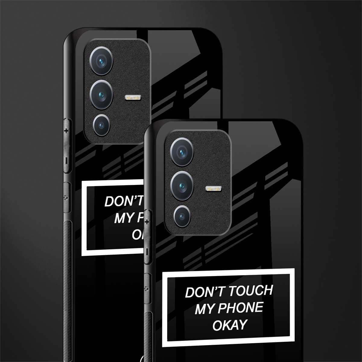 don't touch my phone black glass case for vivo v23 5g image-2