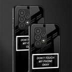 don't touch my phone black back phone cover | glass case for samsung galaxy a73 5g