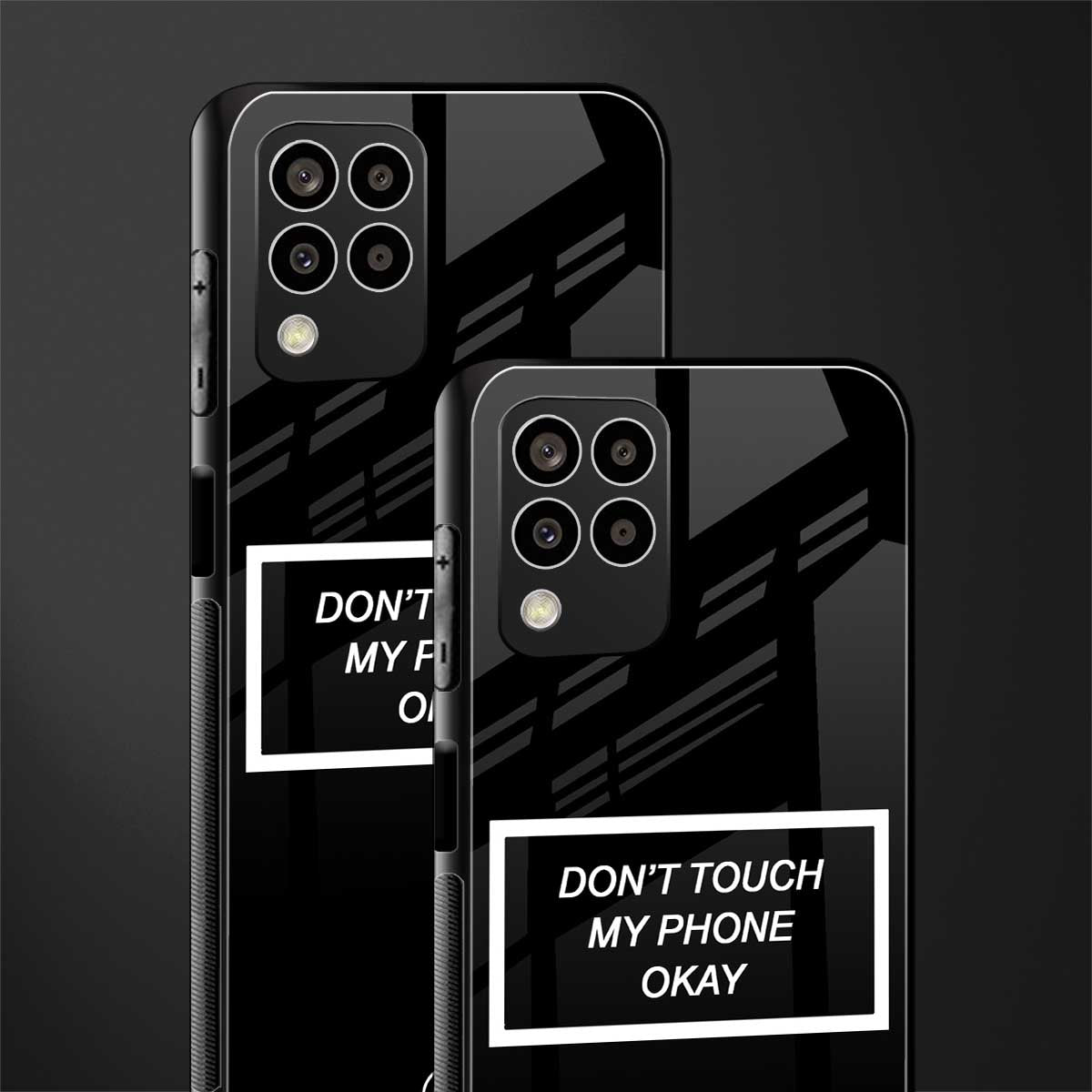 don't touch my phone black back phone cover | glass case for samsung galaxy m33 5g
