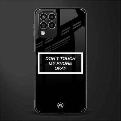 don't touch my phone black back phone cover | glass case for samsung galaxy m33 5g