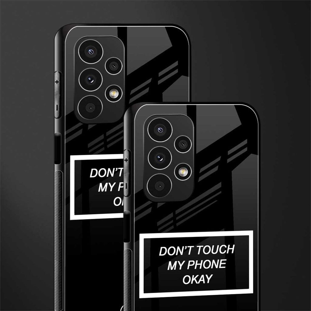 don't touch my phone black back phone cover | glass case for samsung galaxy a13 4g