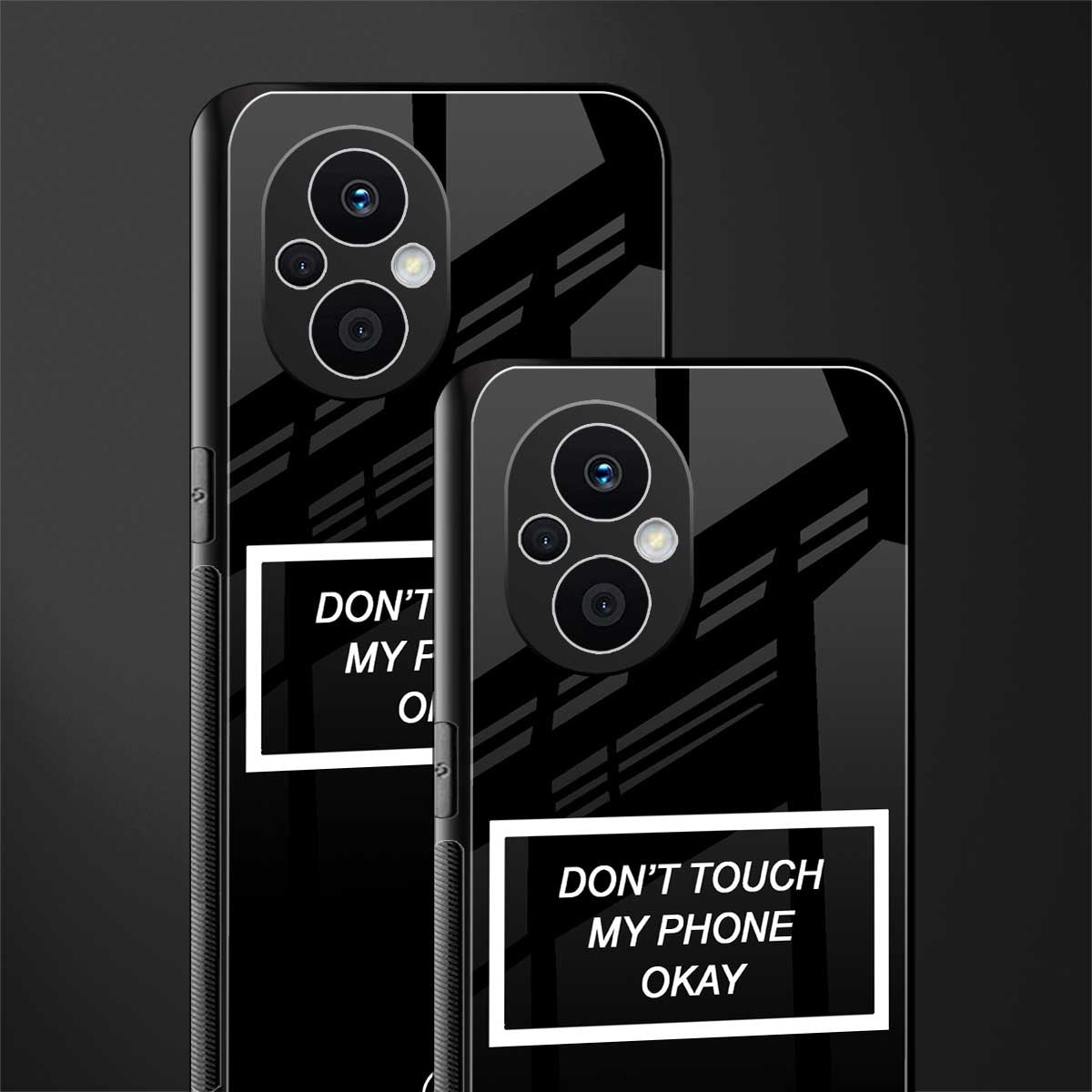 don't touch my phone black back phone cover | glass case for oppo f21 pro 5g