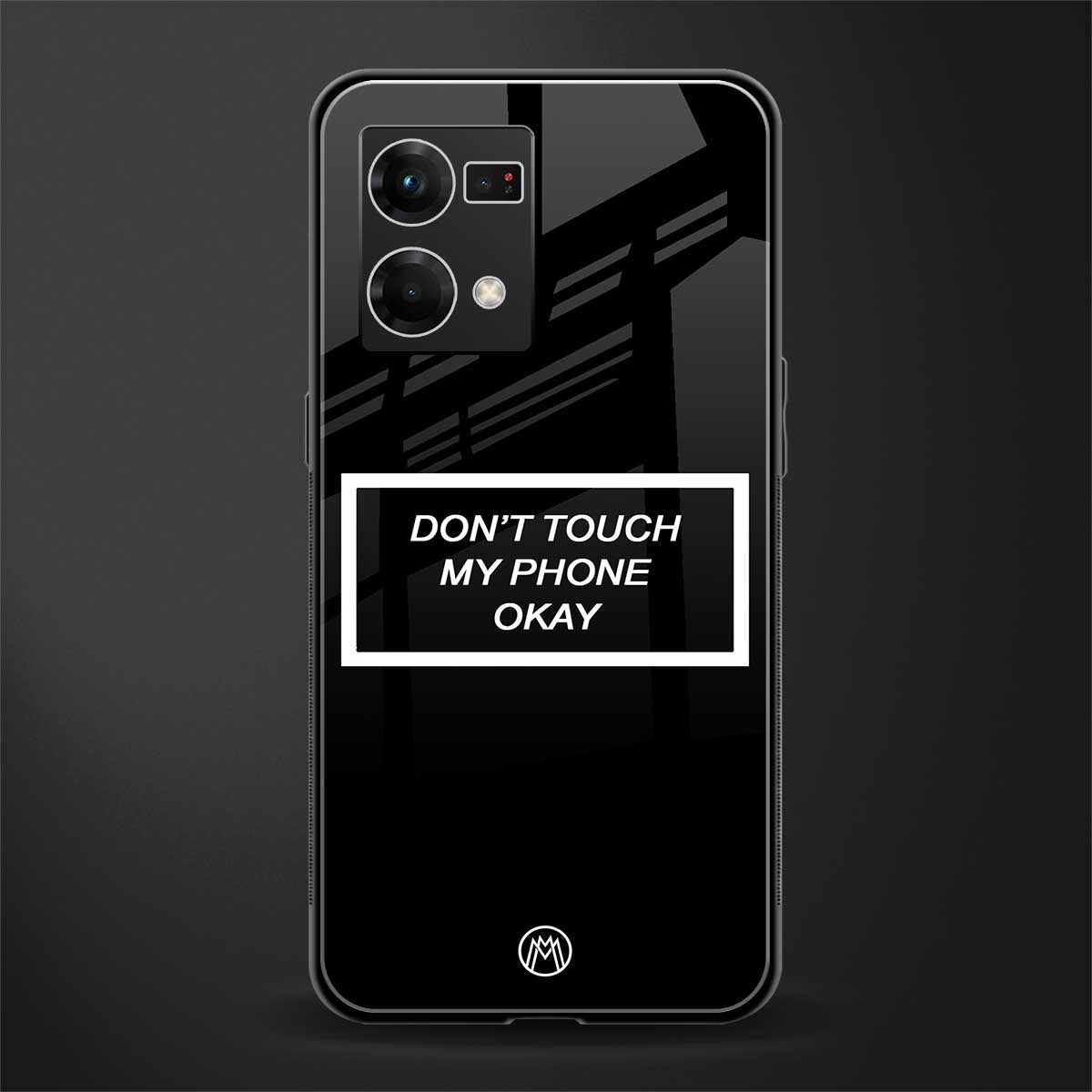 don't touch my phone black back phone cover | glass case for oppo f21 pro 4g