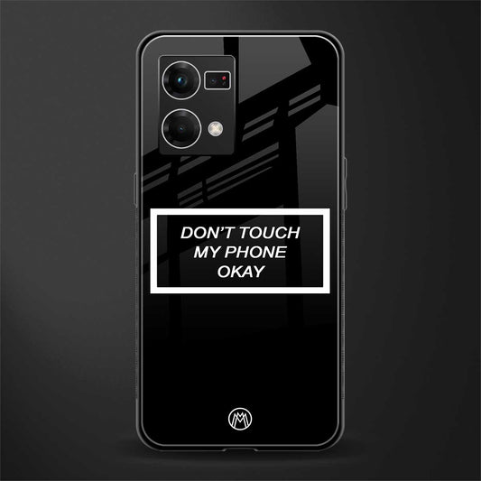 don't touch my phone black back phone cover | glass case for oppo f21 pro 4g
