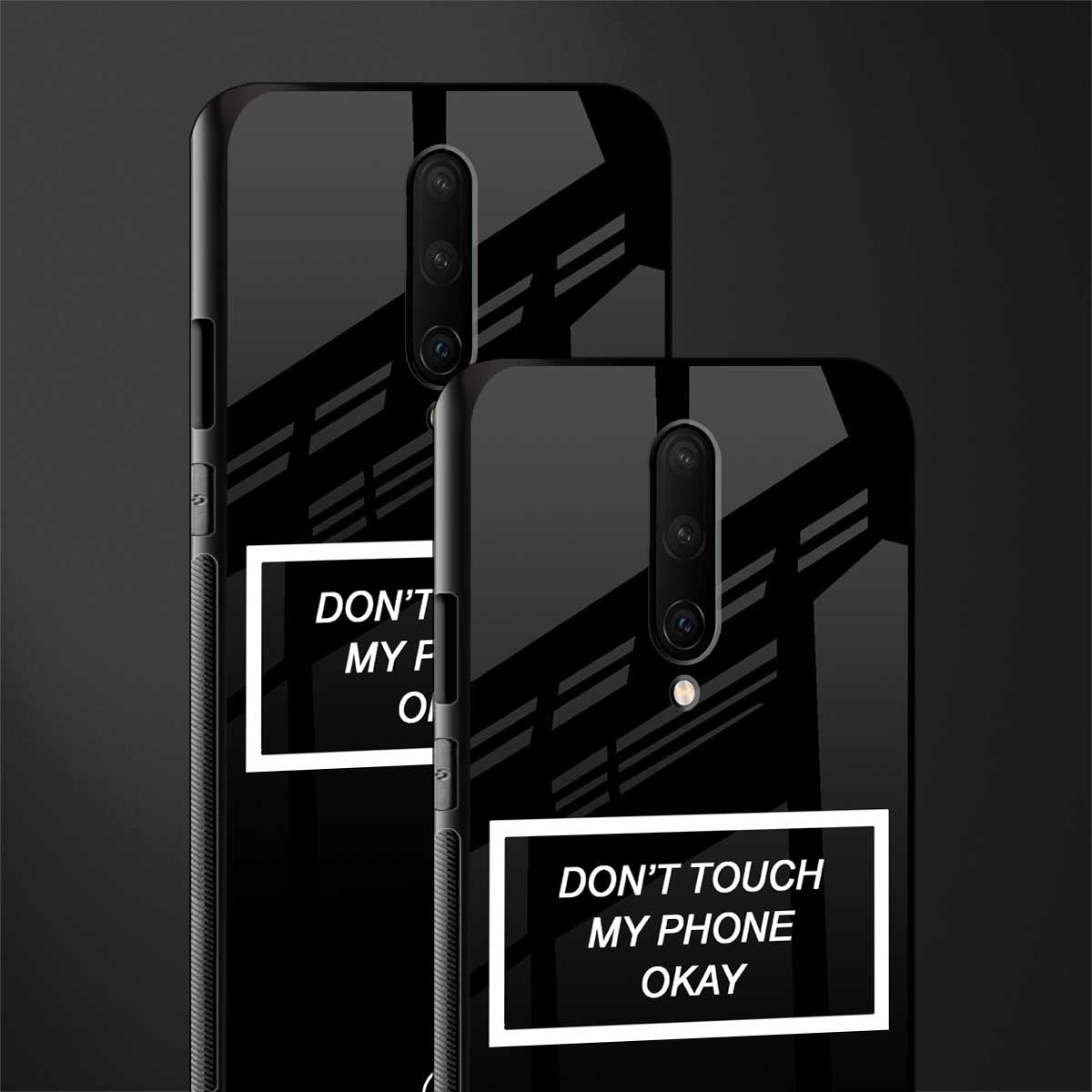 don't touch my phone black glass case for oneplus 7 pro image-2