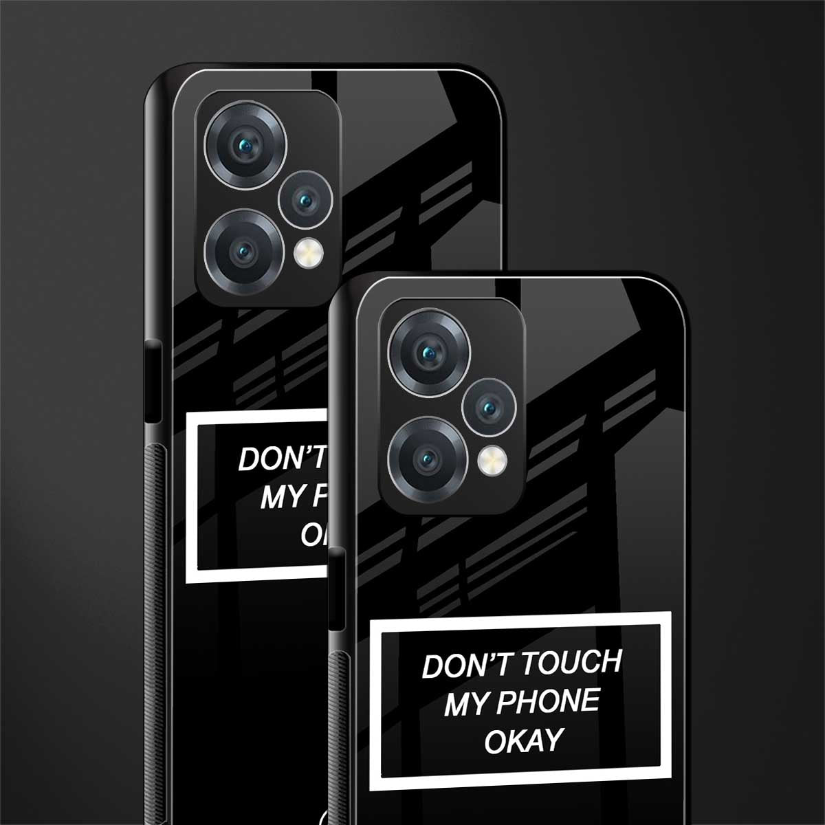 don't touch my phone black back phone cover | glass case for oneplus nord ce 2 lite 5g