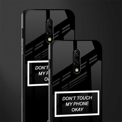 don't touch my phone black glass case for oneplus 7 image-2