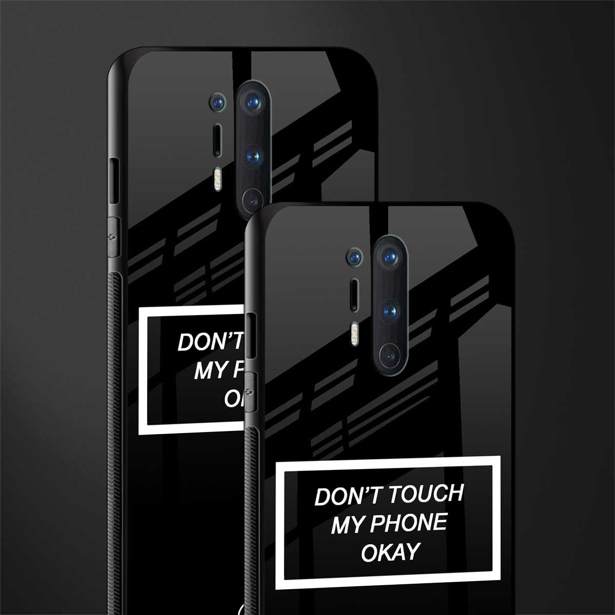 don't touch my phone black glass case for oneplus 8 pro image-2