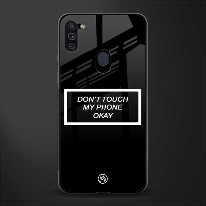 don't touch my phone black glass case for samsung galaxy m11 image