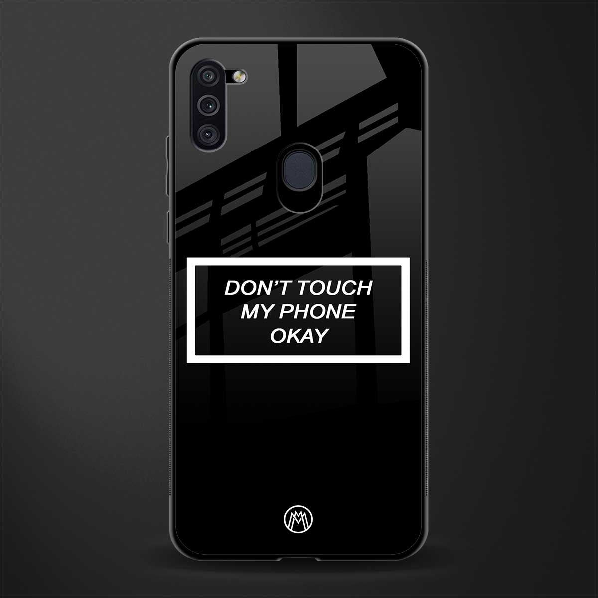 don't touch my phone black glass case for samsung a11 image