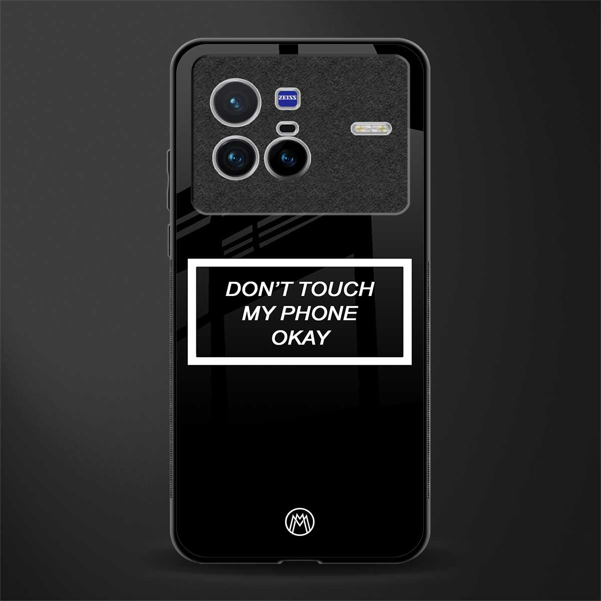 don't touch my phone black glass case for vivo x80 image