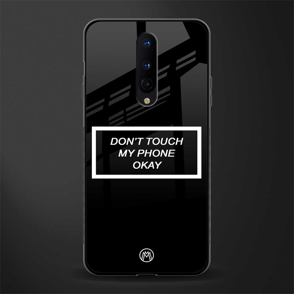 don't touch my phone black glass case for oneplus 8 image