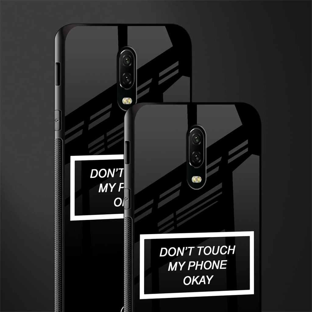 don't touch my phone black glass case for oneplus 6t image-2