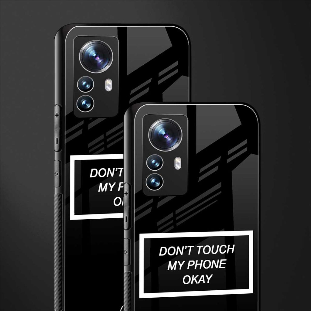 don't touch my phone black back phone cover | glass case for xiaomi 12 pro