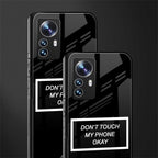 don't touch my phone black back phone cover | glass case for xiaomi 12 pro