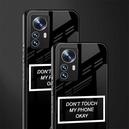 don't touch my phone black back phone cover | glass case for xiaomi 12 pro