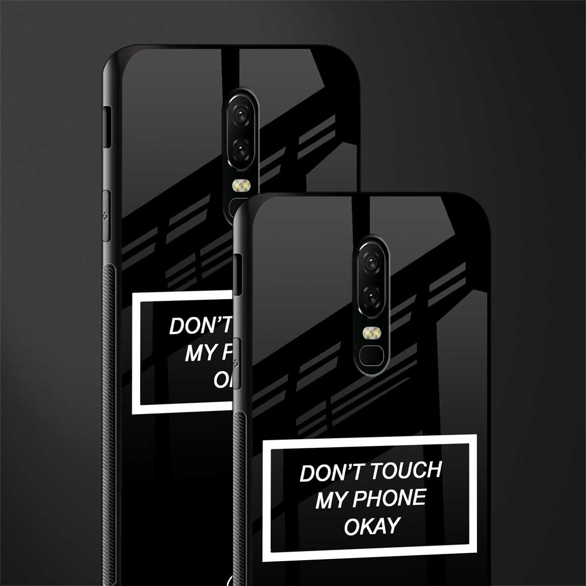 don't touch my phone black glass case for oneplus 6 image-2
