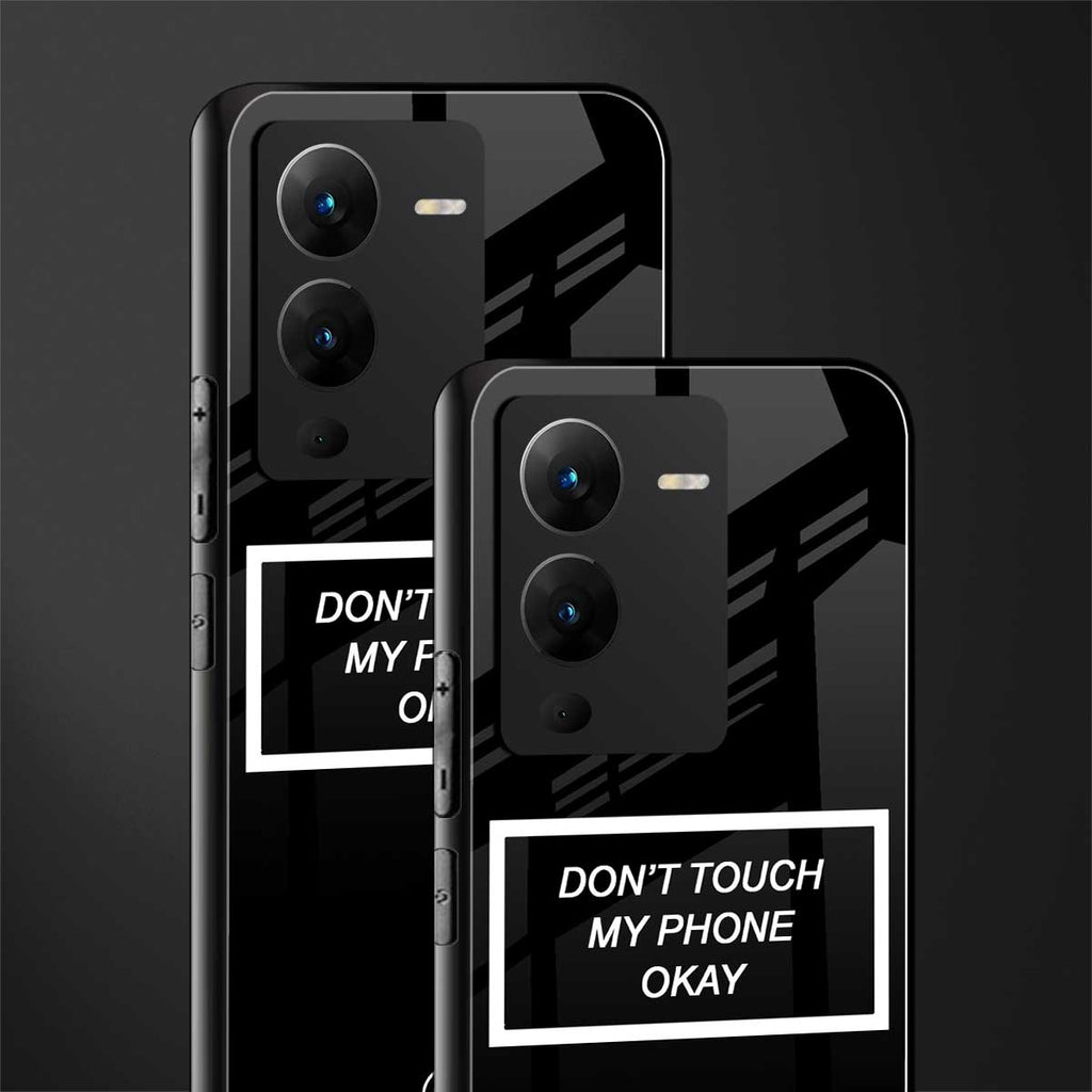 don't touch my phone black back phone cover | glass case for vivo v25 pro 5g