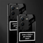 don't touch my phone black back phone cover | glass case for vivo v25 pro 5g