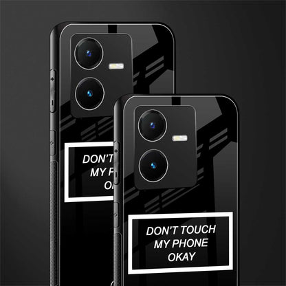 don't touch my phone black back phone cover | glass case for vivo y22