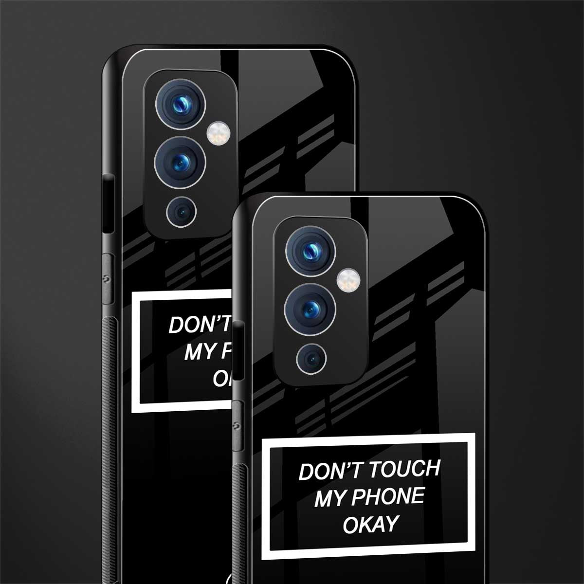 don't touch my phone black back phone cover | glass case for oneplus 9
