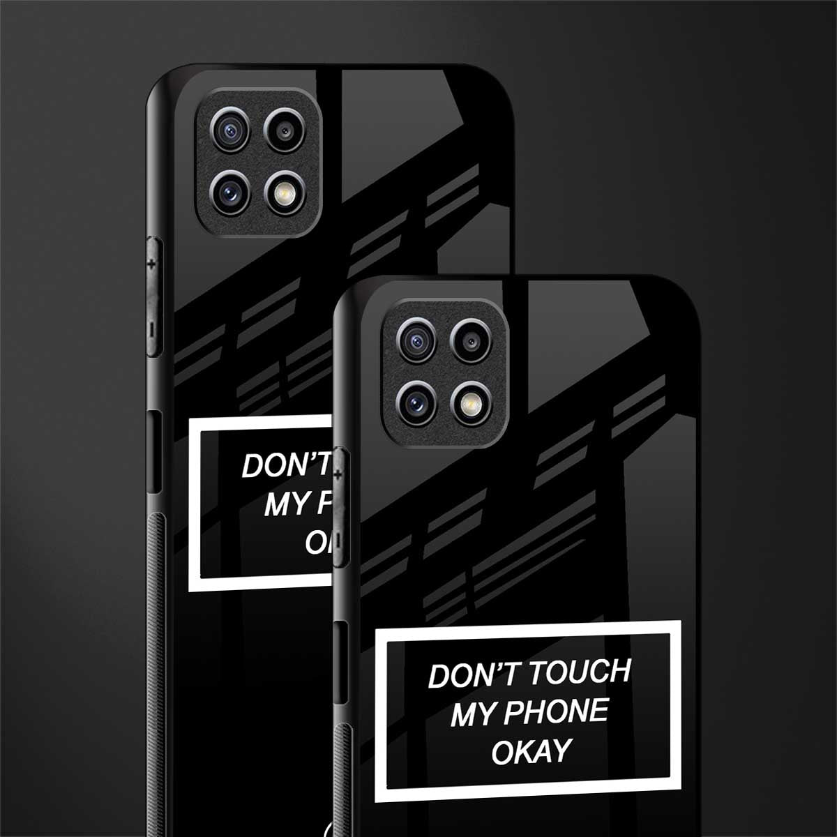 don't touch my phone black back phone cover | glass case for samsung galaxy f42