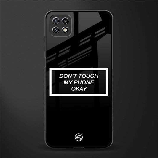 don't touch my phone black back phone cover | glass case for samsung galaxy f42