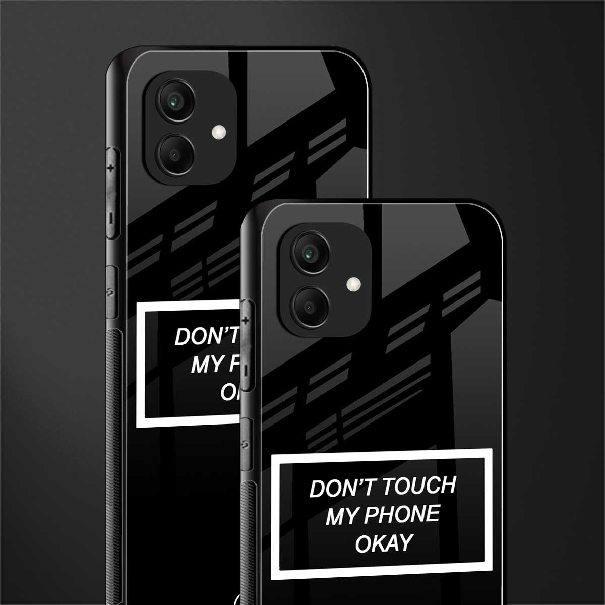 don't touch my phone black back phone cover | glass case for samsung galaxy a04