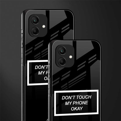 don't touch my phone black back phone cover | glass case for samsung galaxy a04