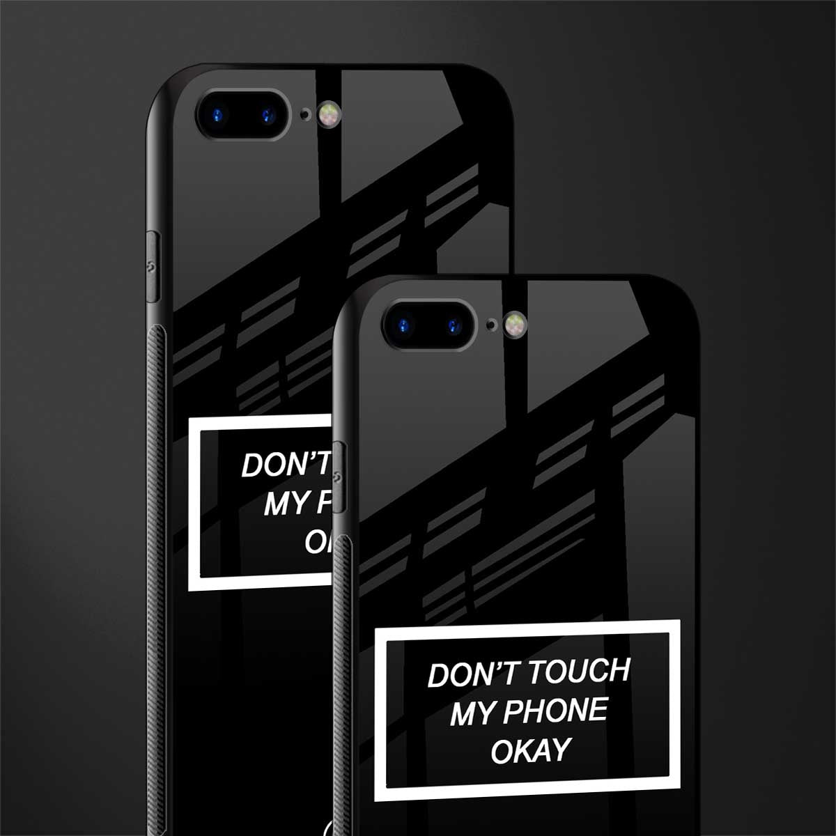 don't touch my phone black glass case for iphone 8 plus image-2