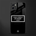 don't touch my phone black back phone cover | glass case for vivo y72
