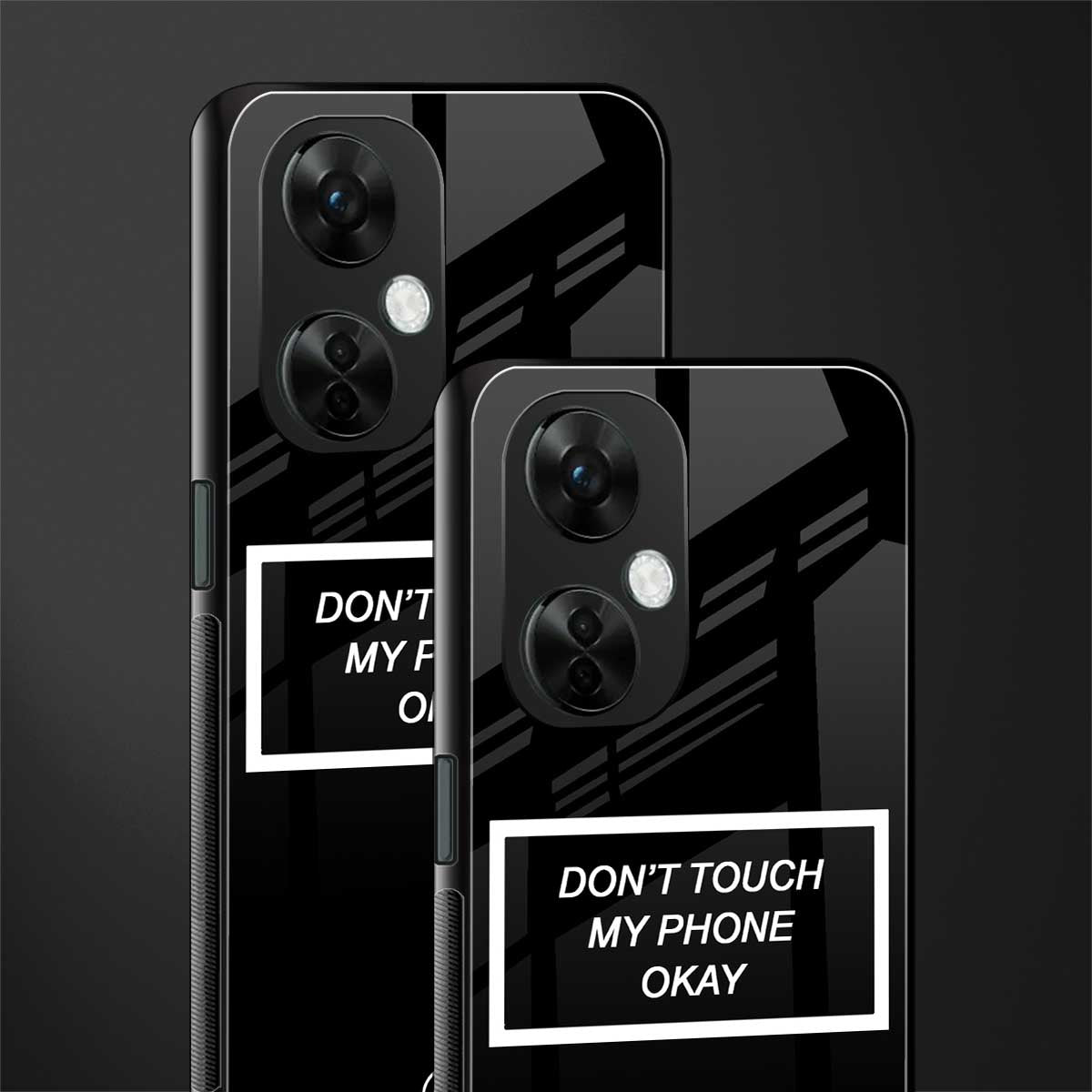 don't touch my phone black back phone cover | glass case for oneplus nord ce 3 lite