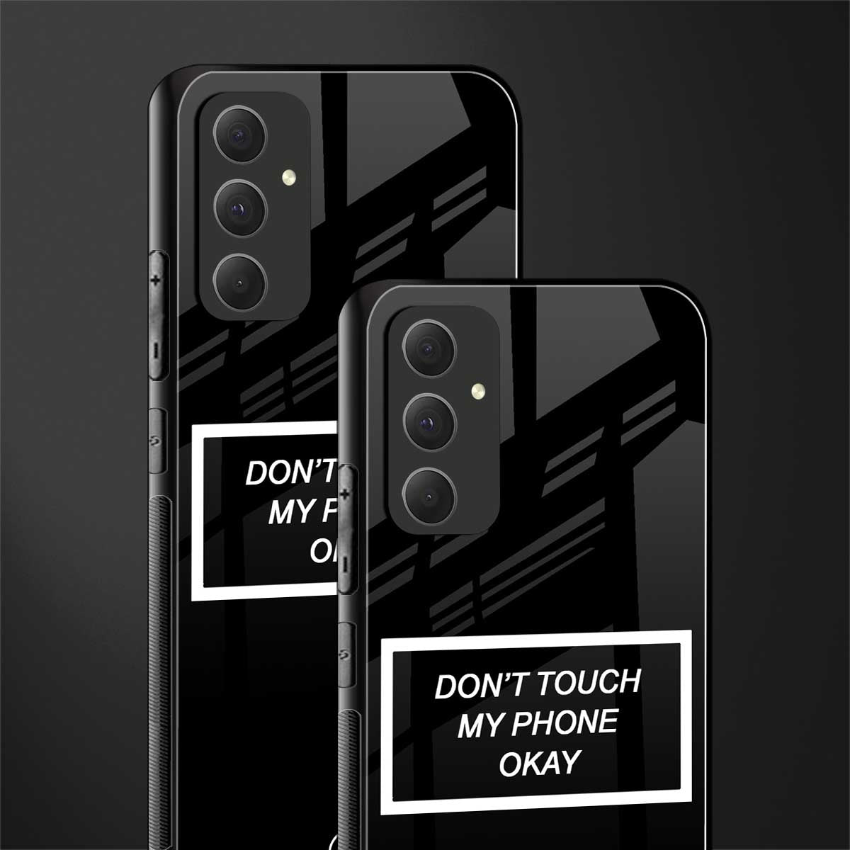 don't touch my phone black back phone cover | glass case for samsung galaxy a54 5g