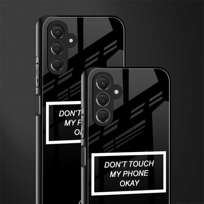 don't touch my phone black back phone cover | glass case for samsun galaxy a24 4g