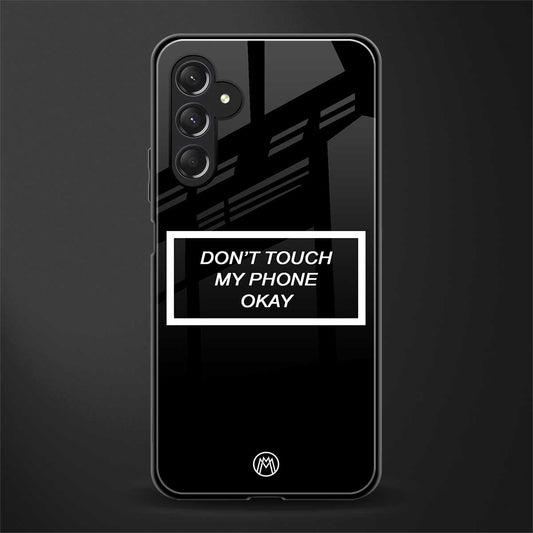 don't touch my phone black back phone cover | glass case for samsun galaxy a24 4g
