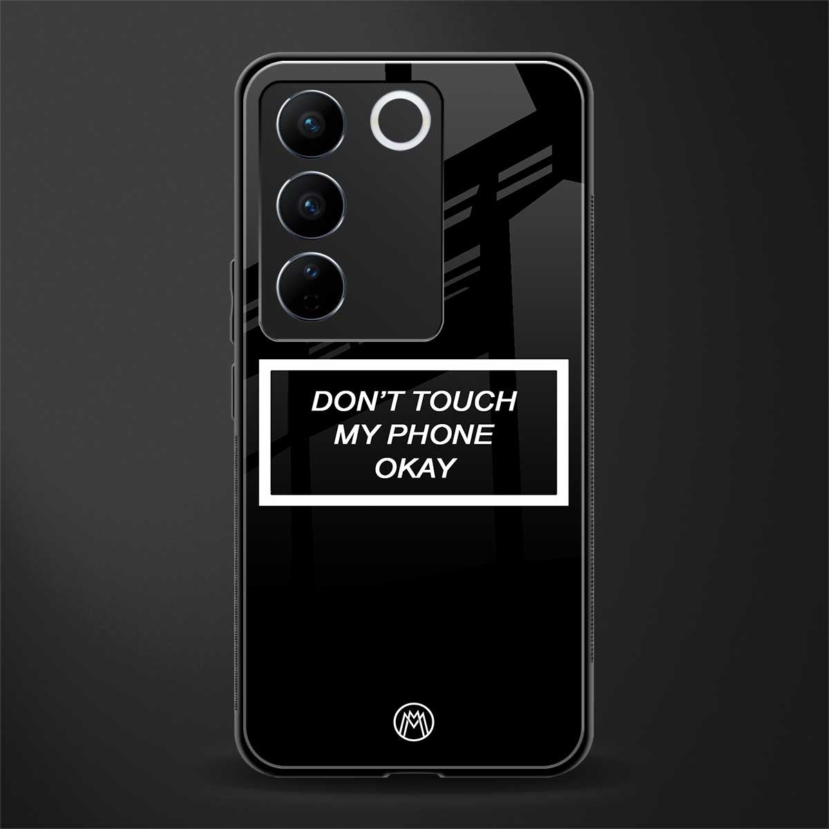 don't touch my phone black back phone cover | glass case for vivo v27 pro 5g