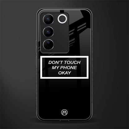 don't touch my phone black back phone cover | glass case for vivo v27 pro 5g