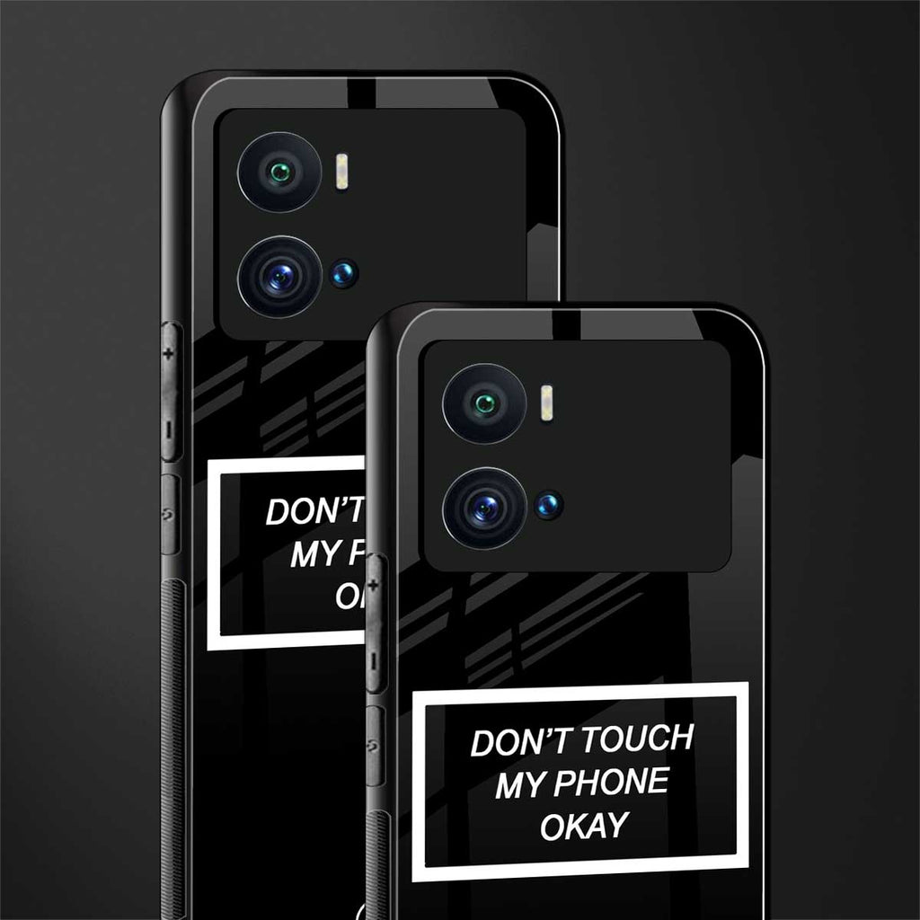 don't touch my phone black back phone cover | glass case for iQOO 9 Pro