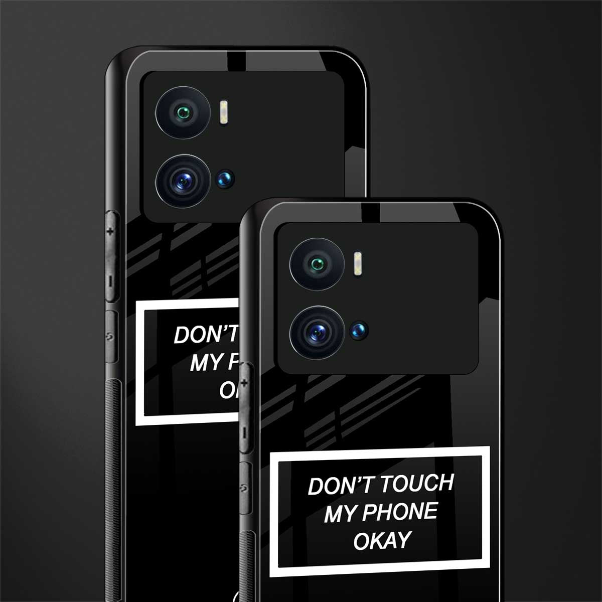 don't touch my phone black back phone cover | glass case for iQOO 9 Pro