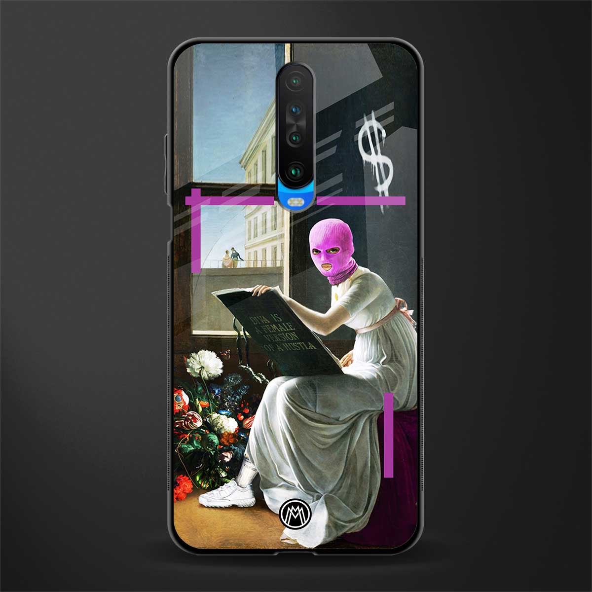 dope diva glass case for poco x2 image