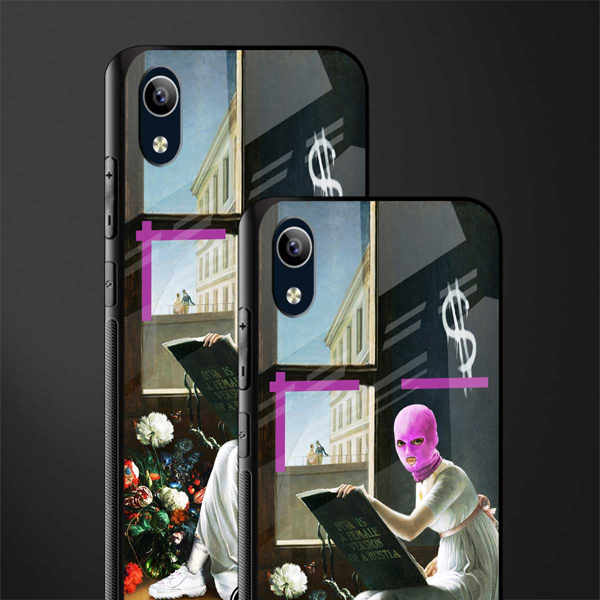 dope diva glass case for vivo y1s without fingerprint image-2