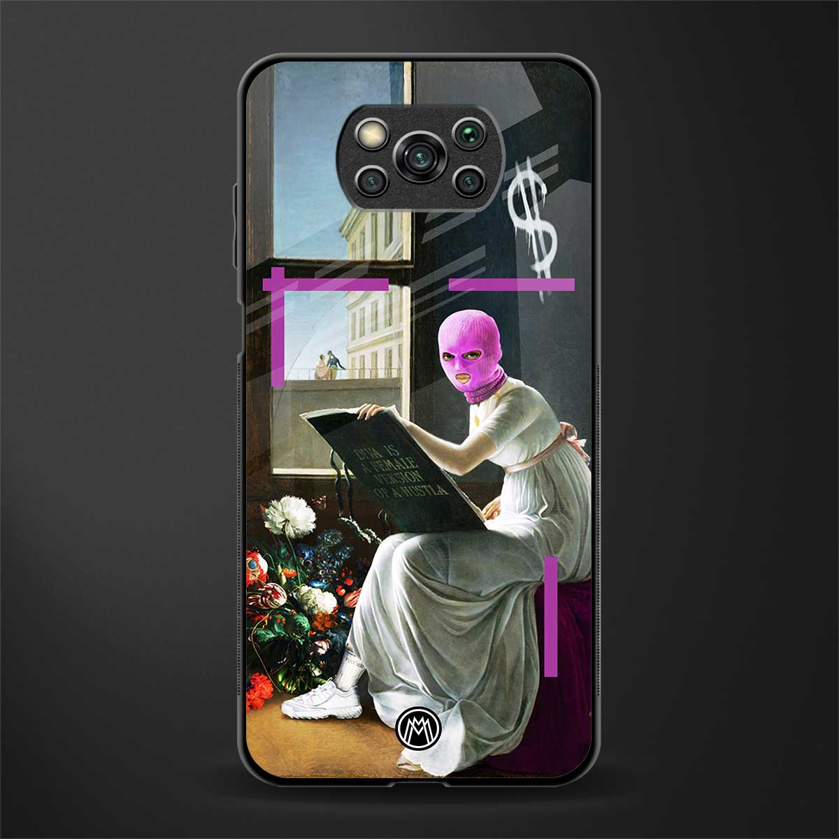 dope diva glass case for poco x3 image